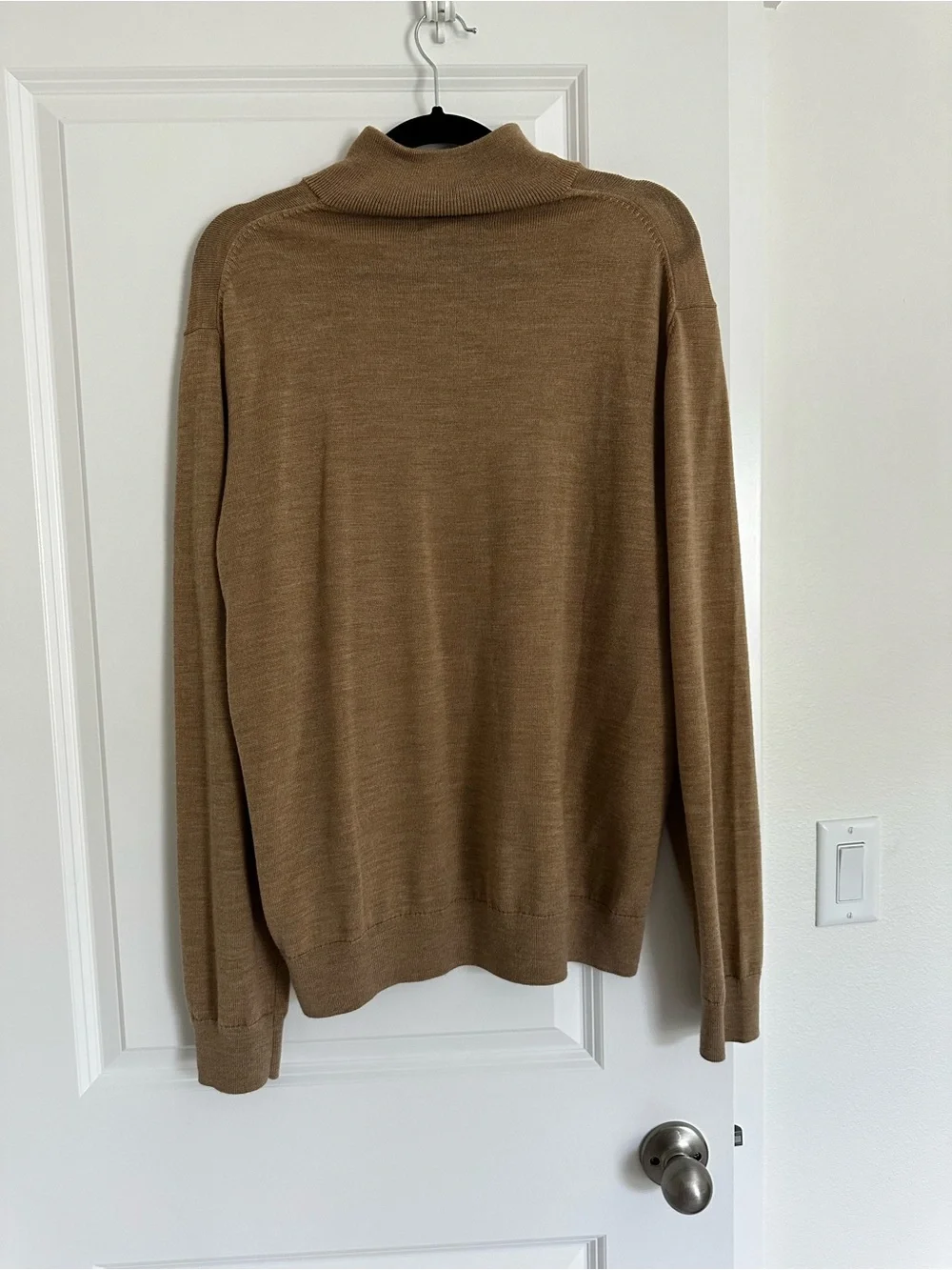 Men's Brown Half-Zip Sweater 100% merino wool